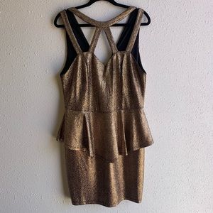 Formal Gold Peplum Dress!